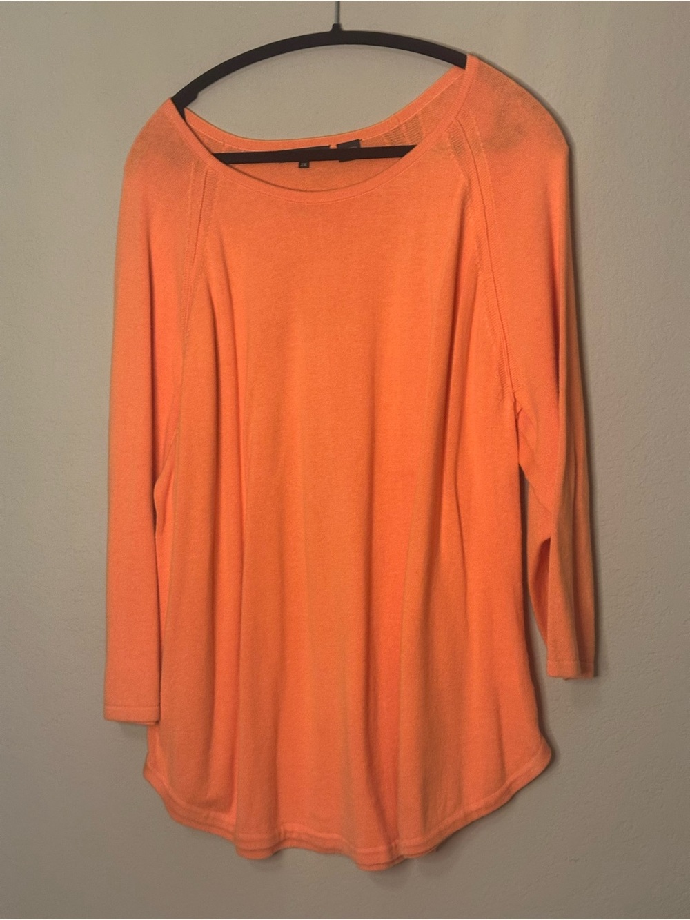 JEANNE PIERRE Long Sleeve Boatneck Top - Orange